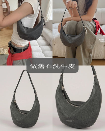 A21 | 牛皮迷你半月單肩袋 | 韓國 Bucks and Leather