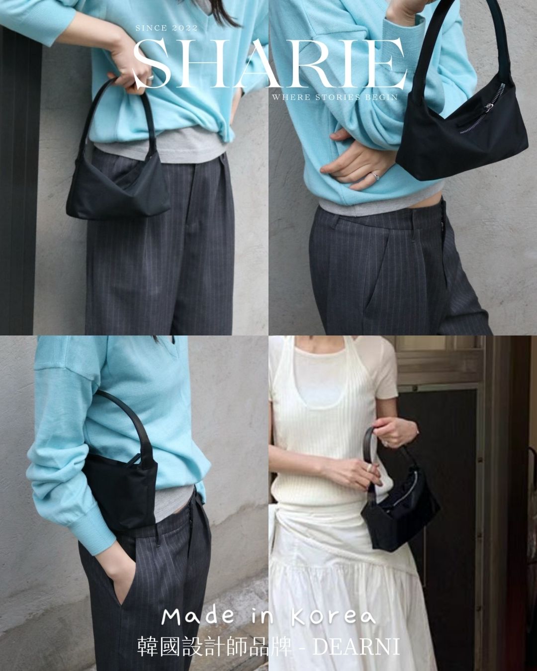 A23 | Handy Mini Nylon Bag 耐磨尼龍+真牛皮肩帶 | 韓國設計師品牌
