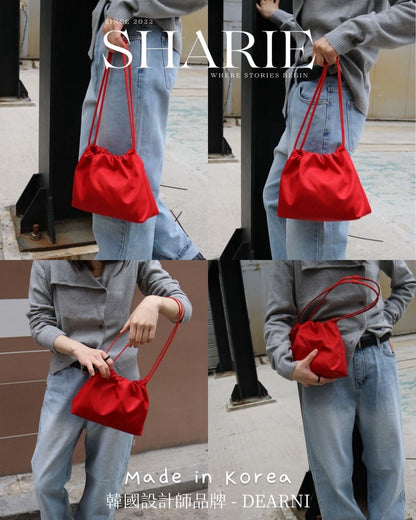 A24 | Cloudy Drawstring Bag  耐磨尼龍+真牛皮肩帶 | 韓國設計師品牌