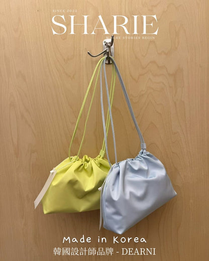 A24 | Cloudy Drawstring Bag  耐磨尼龍+真牛皮肩帶 | 韓國設計師品牌