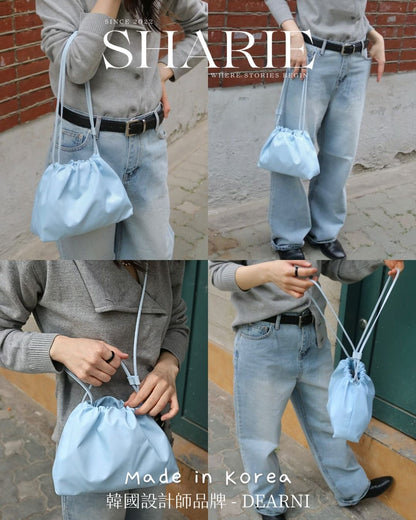 A24 | Cloudy Drawstring Bag  耐磨尼龍+真牛皮肩帶 | 韓國設計師品牌