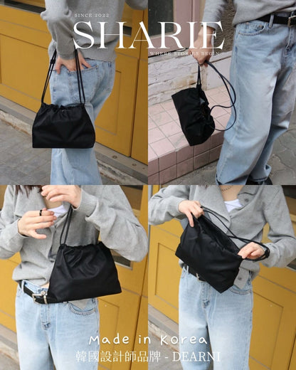 A24 | Cloudy Drawstring Bag  耐磨尼龍+真牛皮肩帶 | 韓國設計師品牌