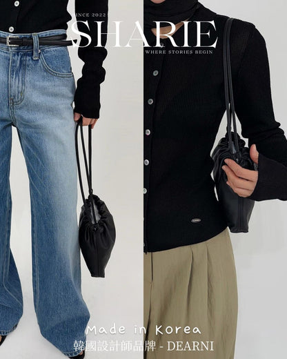 A25 | Lazy Versatile Drawstring Bag 全牛皮索繩袋 | 韓國設計師品牌