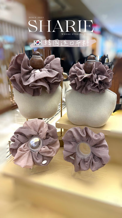 S2 - 韓國防水線條布料髮圈