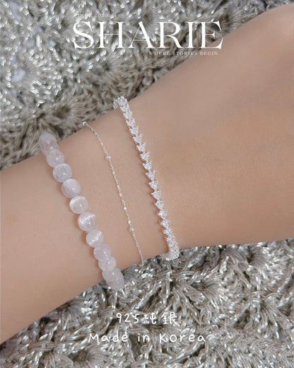 #720 | 3mm Heart Shape Stone CZ Tennis Bracelet | 925 Silver