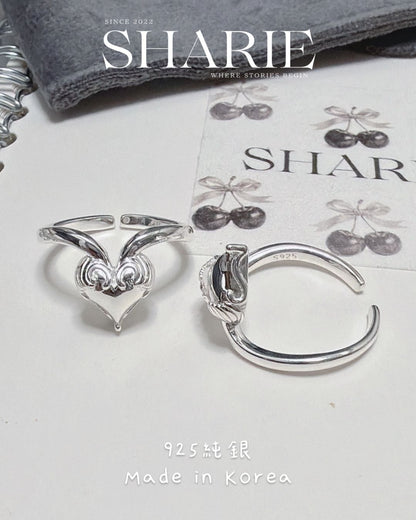 #625丨Guardian Wings Heart Ring丨925 Silver