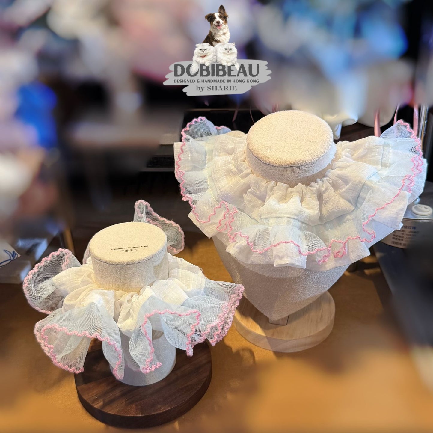 F2 | 🌸櫻花忌廉蛋糕系列 | 寵物頸巾Pet Bib 髮圈Scrunchie 電話繩 Phone Strap | DOBIBEAU