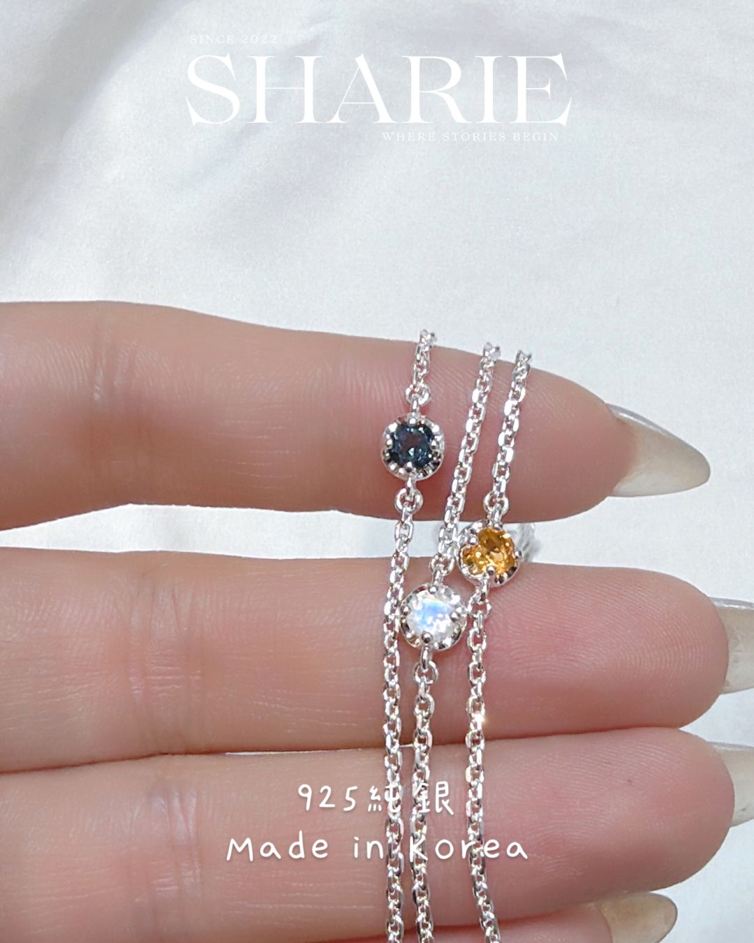 #609-11丨Natural Stone Bracelet丨925 Silver