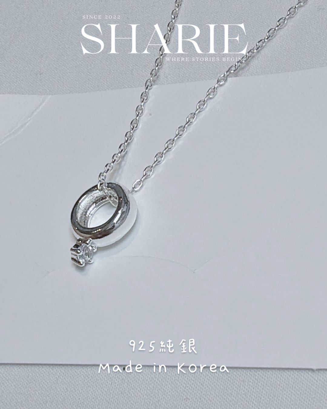 #614 | Circle with CZ Stone Necklace丨925 Silver