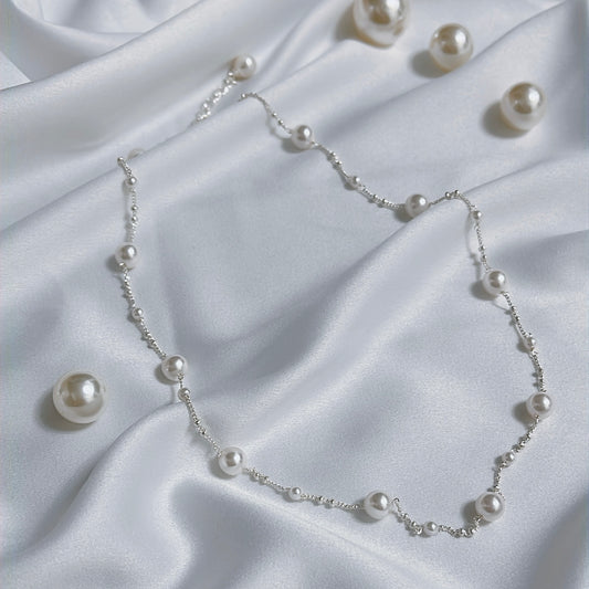 N39丨Pearl and Star Necklace丨925 Silver