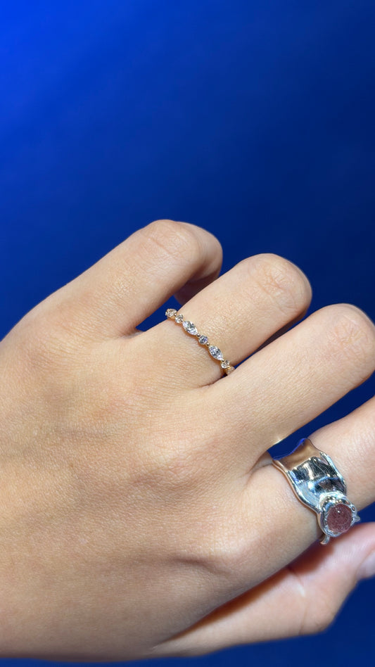 Round + Marquise Cut Lab Grown Diamond Eternity Ring