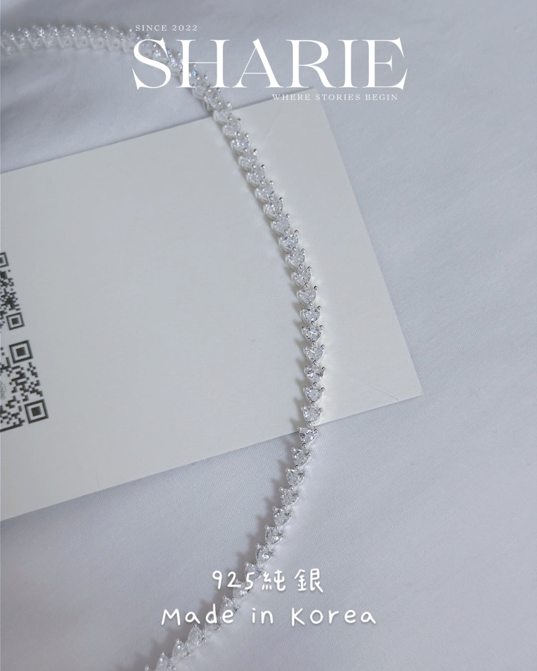 #720 | 3mm Heart Shape Stone CZ Tennis Bracelet | 925 Silver