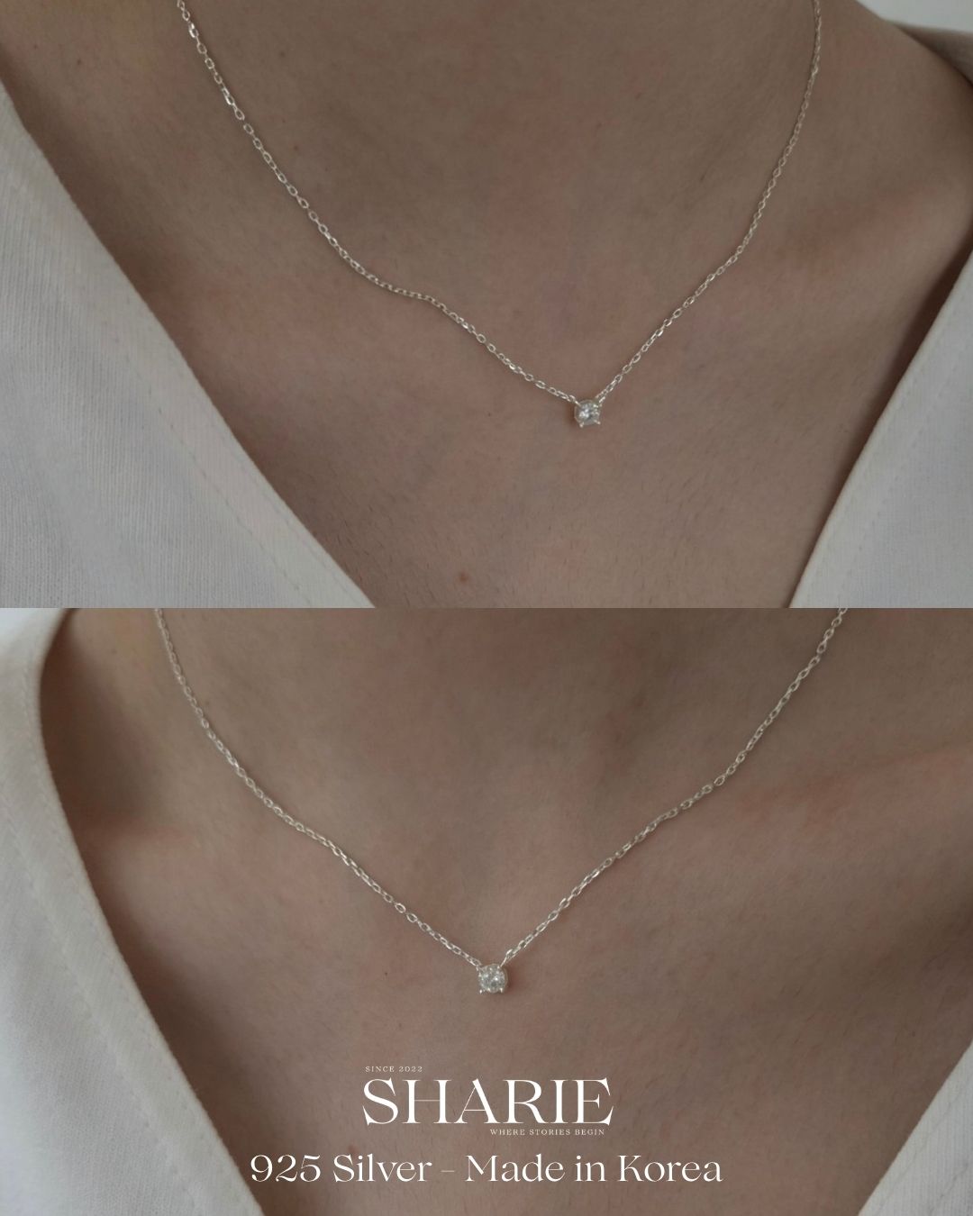 #792-793 | 4mm Moissanite Necklace & Earrings | 925 Silver
