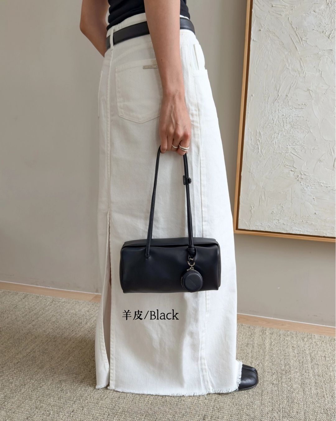 A38 | Mini Brick Shoulder Bag 迷你真皮磁吸方形單肩袋 | 荔枝紋牛皮 | 羊皮 | 韓國 Bucks and Leather