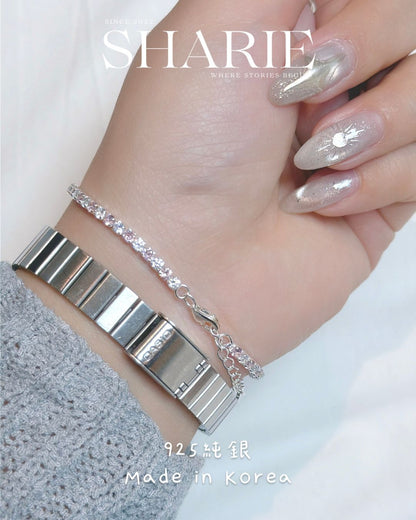 #606 | 2.8mm Pink & White CZ Tennis Bracelet | 925 Silver