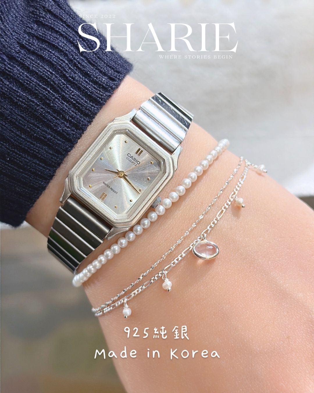 #630 #631 | Double Layer Freshwater Pearl Bracelet | 925 Silver