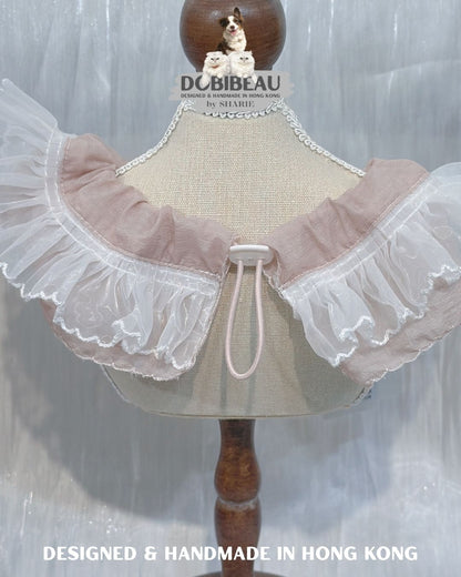 💗溫柔色系粉色配波浪花邊 | 寵物頸巾 Pet Bib 髮圈 Scrunchie | DOBIBEAU
