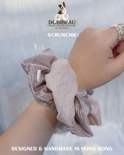 💗溫柔色系粉色配波浪花邊 | 寵物頸巾 Pet Bib 髮圈 Scrunchie | DOBIBEAU