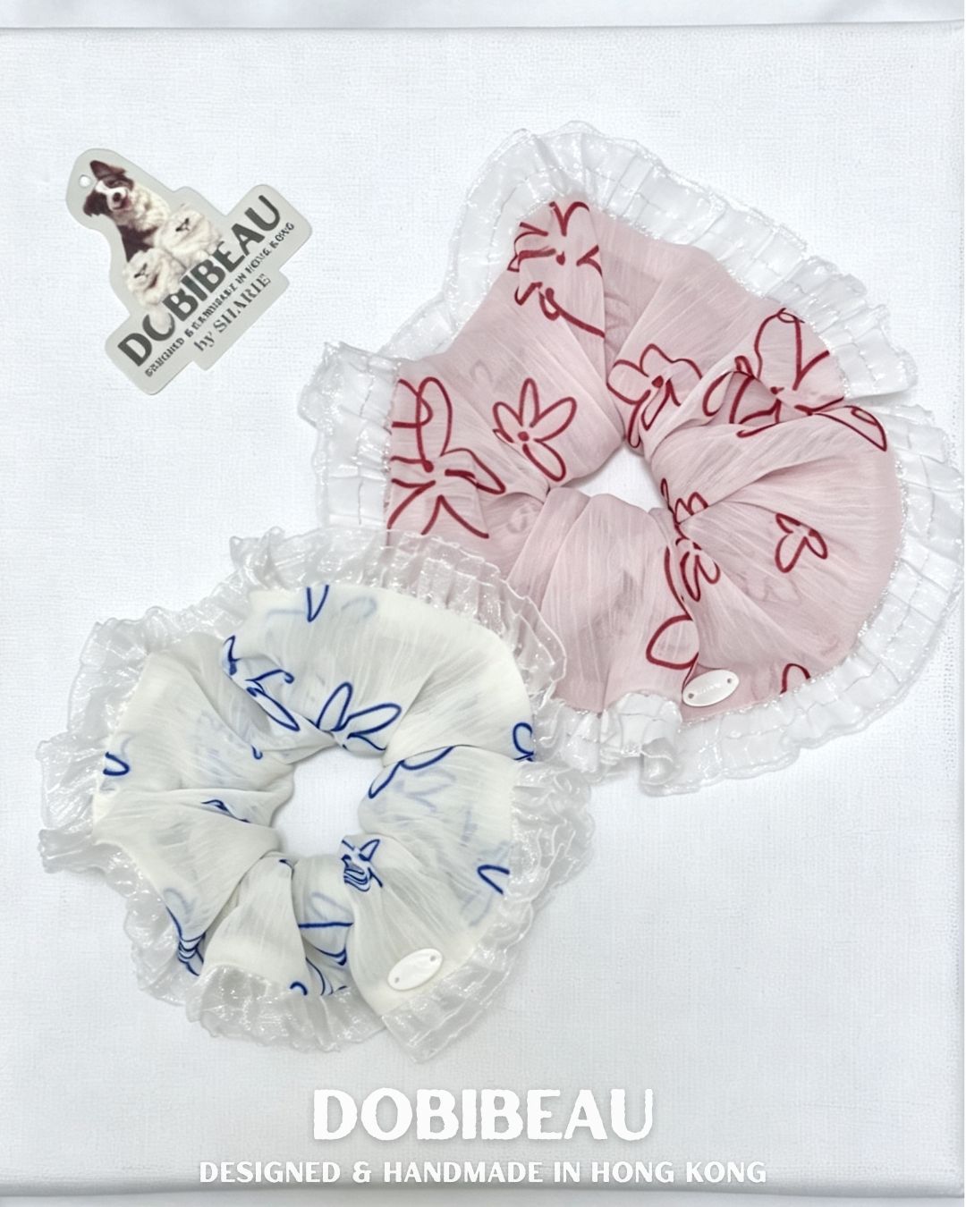 雪紡花花髮圈 Scrunchie | DOBIBEAU