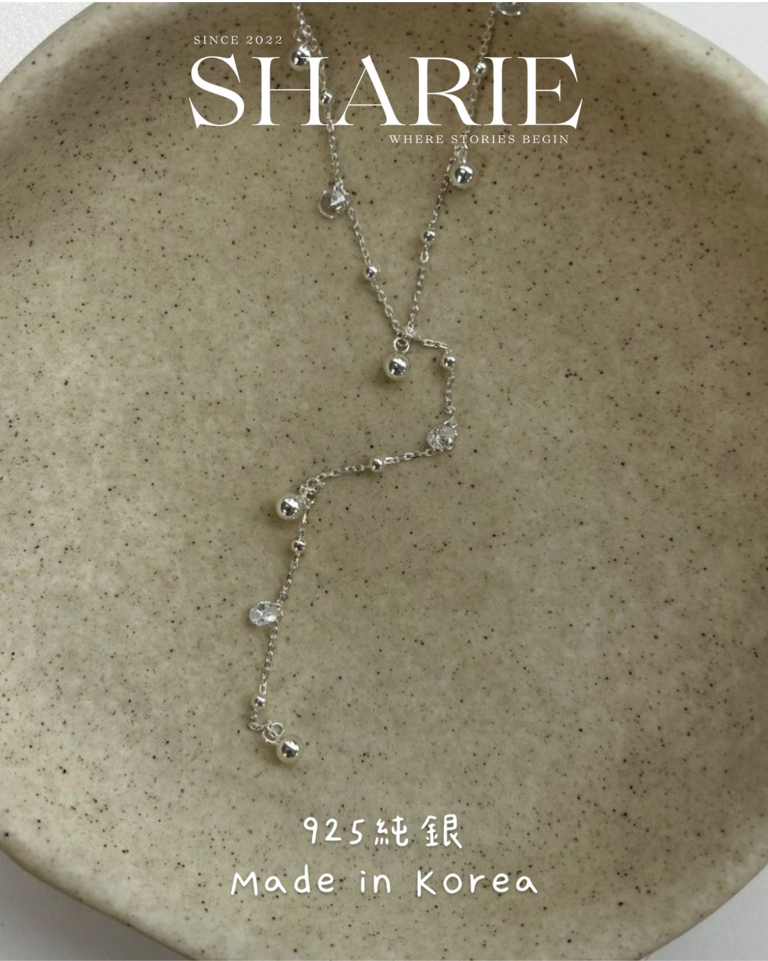 Shimmering Y-Lariat Necklace丨925 Silver