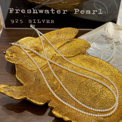 #386 Baby Freshwater Pearl Strand Necklace | 925 Silver
