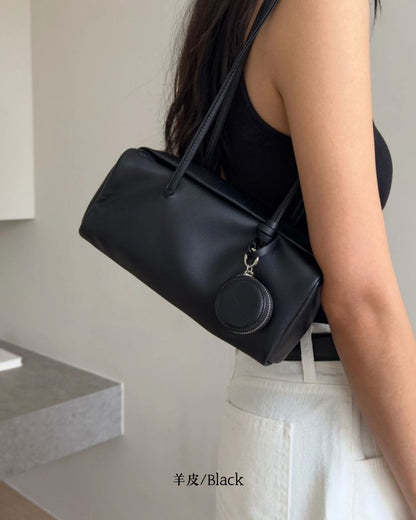A38 | Mini Brick Shoulder Bag 迷你真皮磁吸方形單肩袋 | 荔枝紋牛皮 | 羊皮 | 韓國 Bucks and Leather