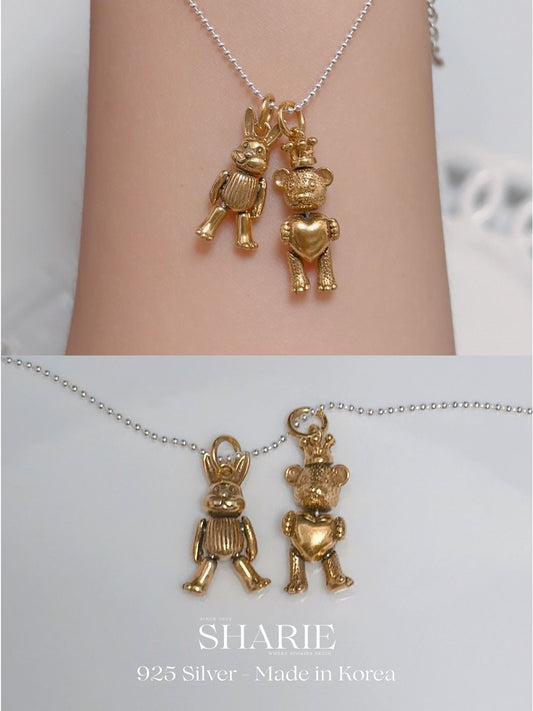 #746 #747 | Bear King and Ribbon Rabbit | 925 Silver