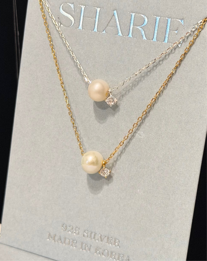 #343-344| Freshwater Pearl and Stone Necklace丨925 Silver