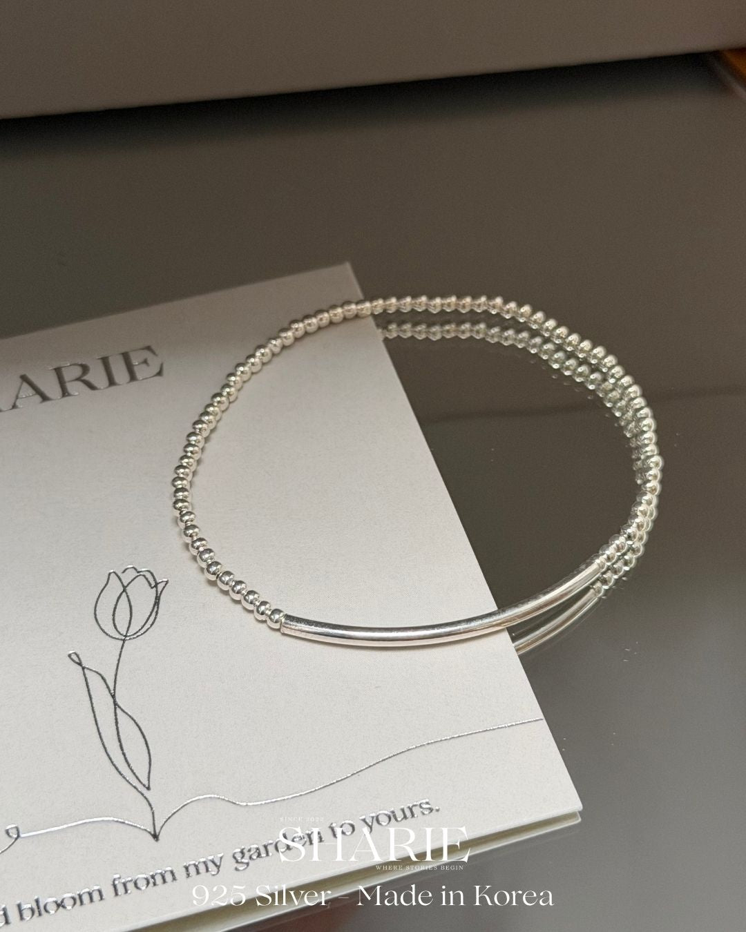 #517 | Elastic Tube & Bead Bracelet | 925 Silver