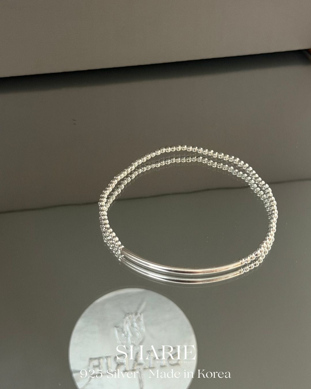 #517 | Elastic Tube & Bead Bracelet | 925 Silver