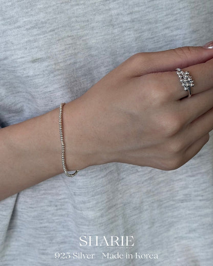 #517 | Elastic Tube & Bead Bracelet | 925 Silver