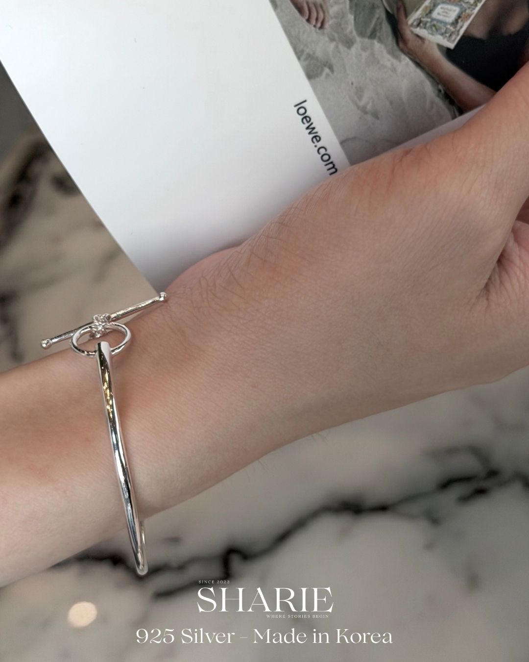 #782 | Minimalist TO clasp Bangle | 925 Silver