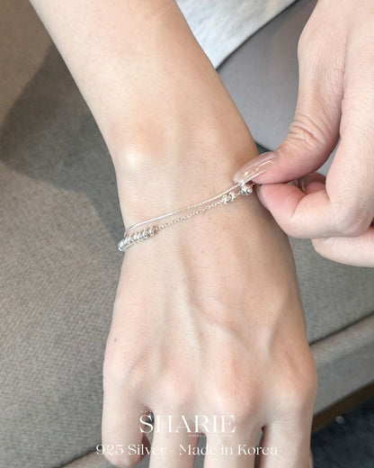 #787 | Sliding Echo Layered Bracelet | 925 Silver