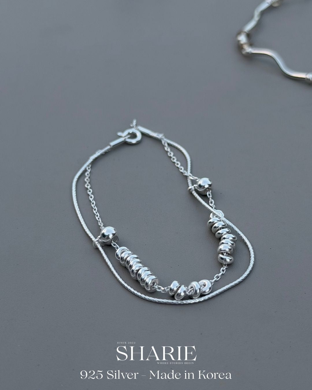 #787 | Sliding Echo Layered Bracelet | 925 Silver
