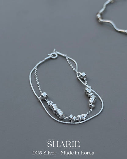 #787 | Sliding Echo Layered Bracelet | 925 Silver