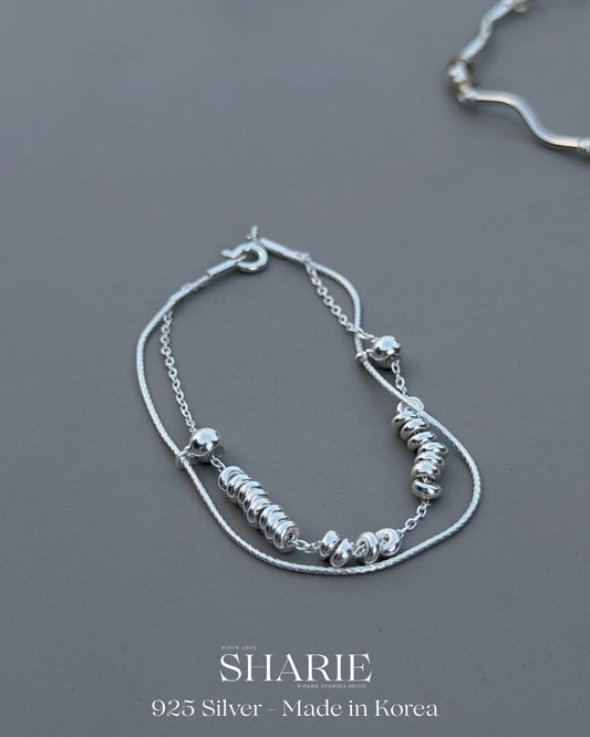 #787 | Sliding Echo Layered Bracelet | 925 Silver