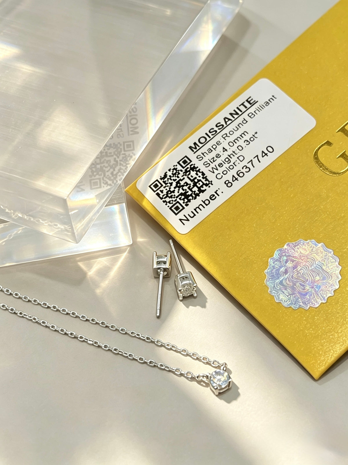 #792-793 | 4mm Moissanite Necklace & Earrings | 925 Silver