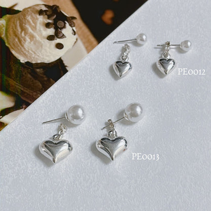 E12丨E13丨My Heart Ear Jackets Earrings with Pearl丨925 Silver