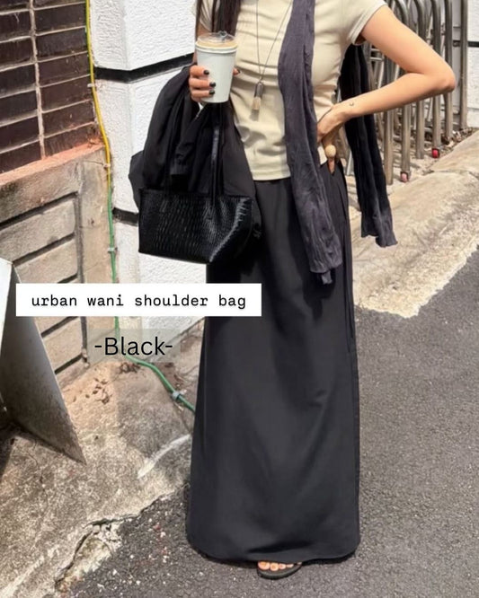 A31 | 高質感鱷魚皮紋牛皮單肩袋 Urban Wani Shoulder Bag | 韓國設計師品牌