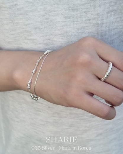 #787 | Sliding Echo Layered Bracelet | 925 Silver