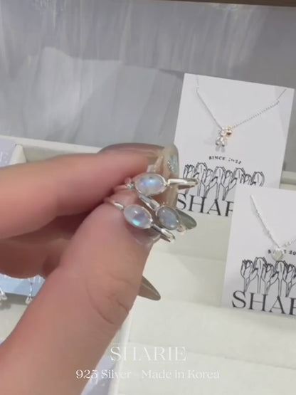 #399 | Natural Stone Moonstone Ring | 925 Silver