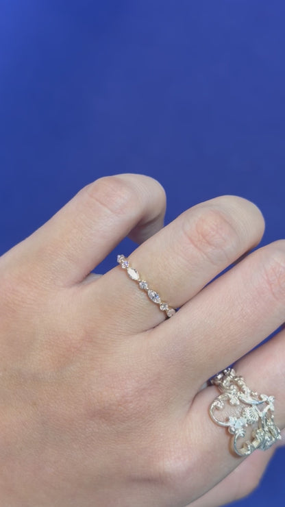 Round + Marquise Cut Lab Grown Diamond Eternity Ring