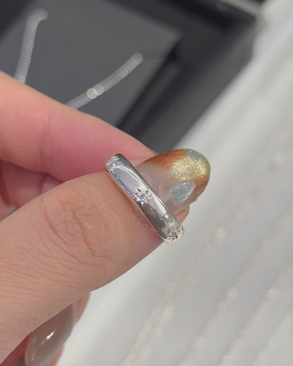 #351 #352 | 5mm Little Star Ring | Couple Ring with Engraving Service | 925 Silver
