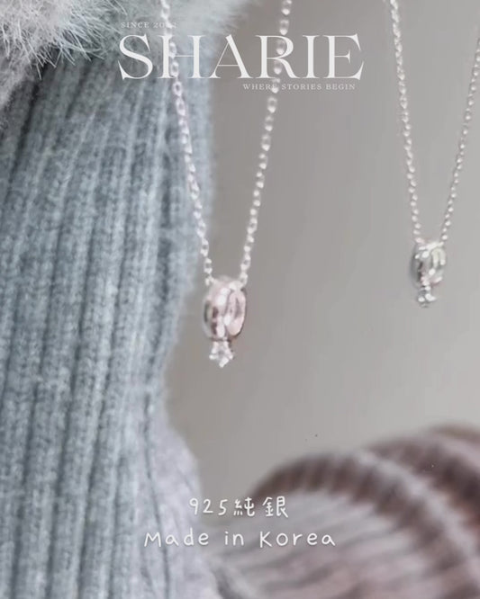 #614 | Circle with CZ Stone Necklace丨925 Silver
