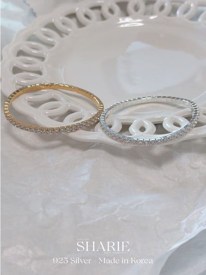 #722 | 3mm CZ Elastic Tennis Bracelet 彈力手環 | 925 Silver