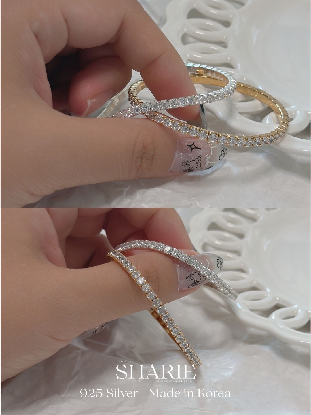 #722 | 3mm CZ Elastic Tennis Bracelet 彈力手環 | 925 Silver