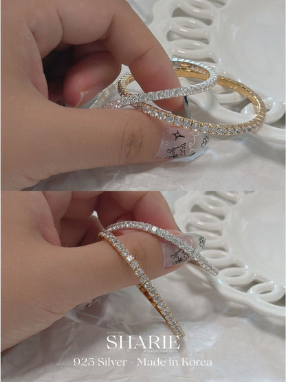 #722 | 3mm CZ Elastic Tennis Bracelet 彈力手環 | 925 Silver