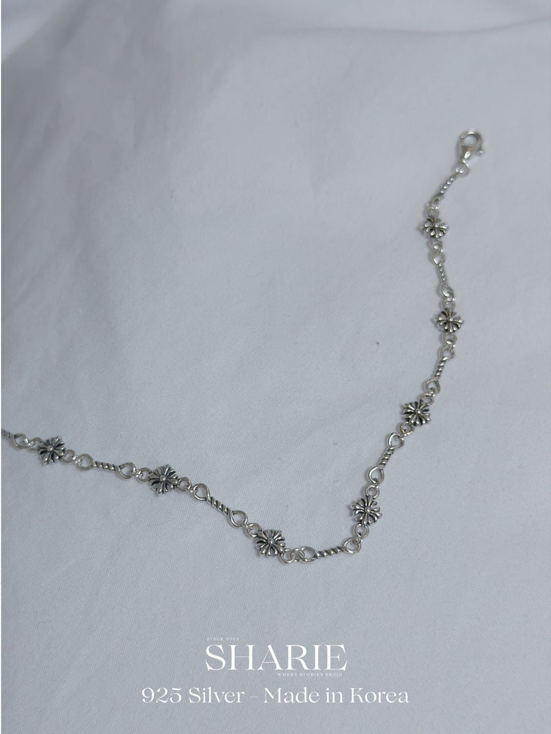 #739 #740 | ⚜️Vintage Shadow Flower Chain Bracelet Necklace丨925 Silver