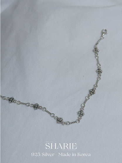 #739 #740 | ⚜️Vintage Shadow Flower Chain Bracelet Necklace丨925 Silver