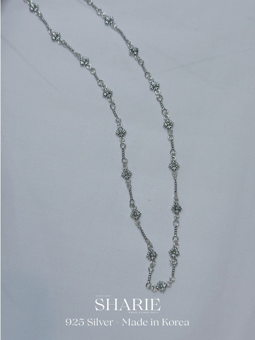 #739 #740 | ⚜️Vintage Shadow Flower Chain Bracelet Necklace丨925 Silver